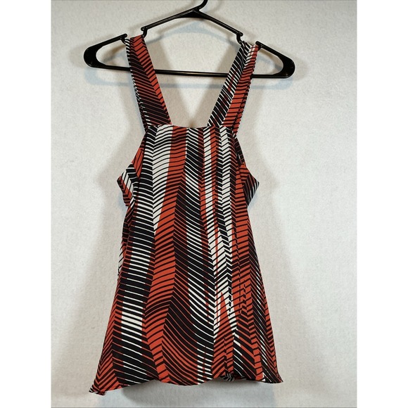 Zara Tops - Zara Basic Chevron‎ Stripe Orange Black White Cami Top Size XS